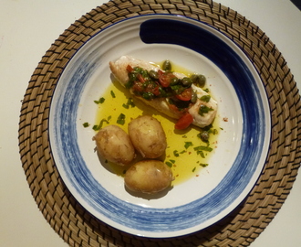 Pan Fried Gurnard Fillets with Olive Oil, Caper, Tomato and Basil Sauce Recipe