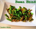 Besan Bhindi Fry | Besan wali Bhindi | Besan Okra Stir Fry (Okra with roasted Gram flour)
