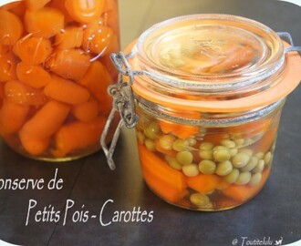 Bocaux de petits pois-carottes sans gluten, sans lactose, sans caséine