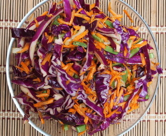 Red Cabbage Salad with Miso Dressing