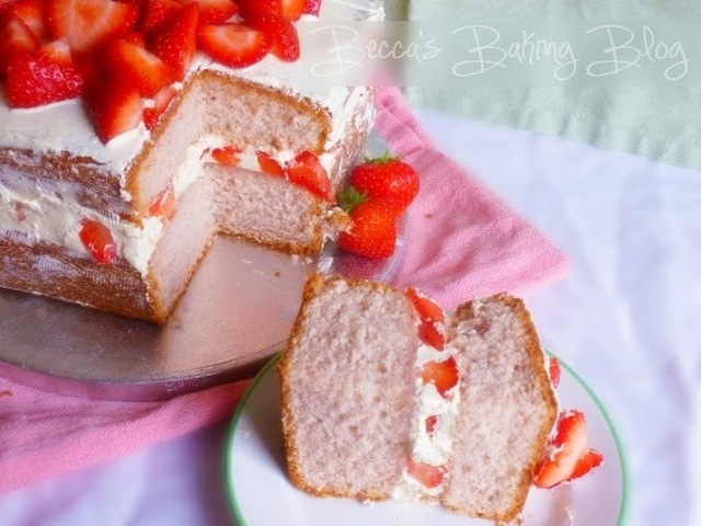 Strawberry Cake with Swiss Meringue Buttercream
