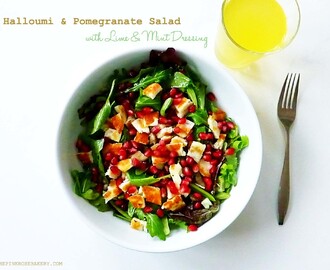 Halloumi & Pomegranate Salad with Lime & Mint Dressing