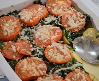 Baked potatoes with Spinach and cheese