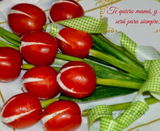 Tulipanes de tomate para el día de la madre