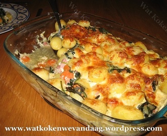 Recept: Ovenschotel spinazie, ham en krieltjes