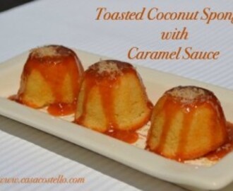 Toasted Coconut Sponges with Caramel Sauce – Bake of the Week