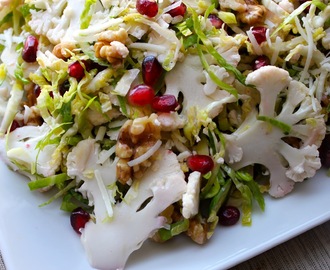 Shaved Brussels Sprouts and Cauliflower Salad