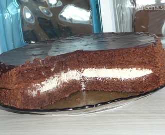 Čokoládovo-orechová torta s jogurtovým krémom (fotorecept)