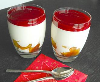 Ingezonden door Jody: yoghurt panna cotta met fruit en frambozencoulis