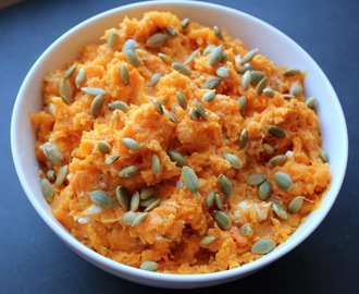 Mashed Sweet Potatoes with Goat Cheese, Sage and Pepitas