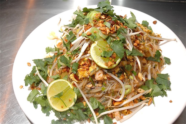 Pad Thai Noodles with Chicken and Prawn