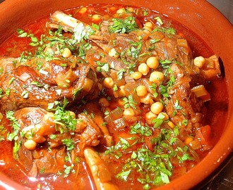 Lamb Shanks Braised with Chickpeas and Mint