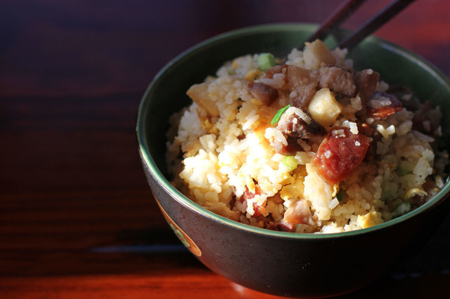 Chinese Sausage and Scallion Fried Rice
