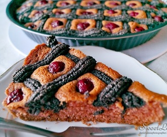 Makový koláč s višňami / Poppy pie with cherries / Poppy tarte aux cerises