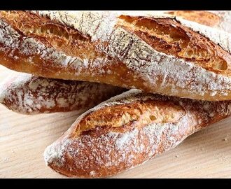 Baguettes caseras ¡Sin amasar! - YouTube
