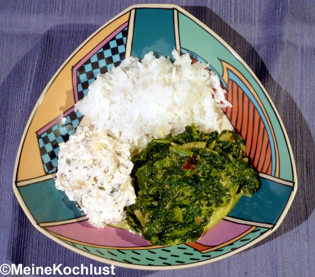 Spinat mit Zwiebeln (indisch) - Spinach with onions - Mughlai Sag