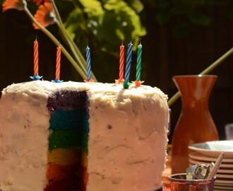Regenboog verjaardagstaart