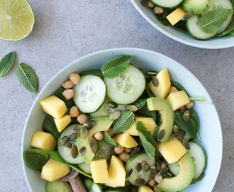 Salade met mango en avocado