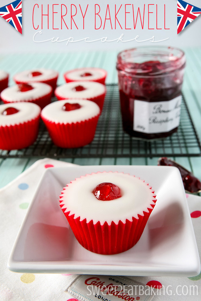 Cherry Bakewell Cupcakes / OXO Giveaway
