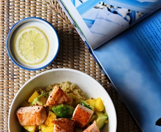 Recept Meer dan 80 Spannende Salades: zalmbulgur met limoenyoghurt