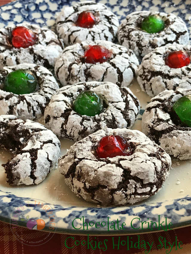 Chocolate Crinkle Cookies Holiday Style