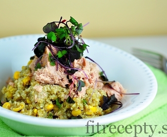 Quinoa s bazalkovým pestom a tuniakom