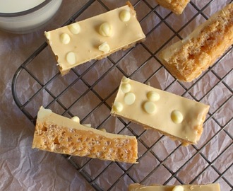 Peanut Butter and White Chocolate Rice Krispie Treats
