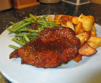 Marinated pork with paprika potatoes - £1.05 per serving.