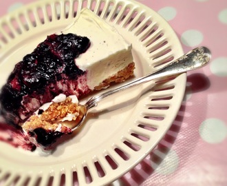 Enkel blåbärscheesecake
