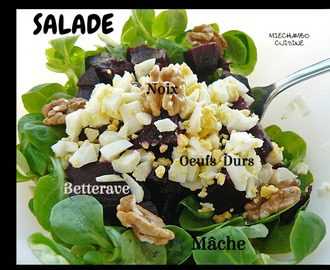 Salade de mâche, betterave et noix