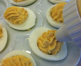 Adult update of a childhood favorite: "Asian" deviled eggs