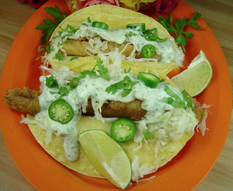 Crispy Baja Fish Tacos with Cilantro Crema
