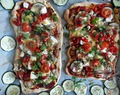 Snelle pizza met veel groenten
