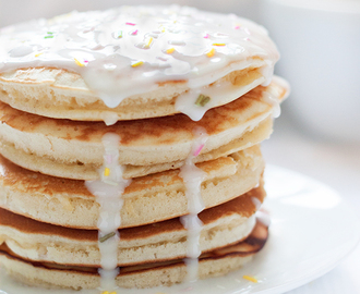 Iced Birthday Cake Pancakes Recipe