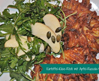 Knusprige Kartoffel-Käse-Rösti mit Apfel-Ruccola-Salat