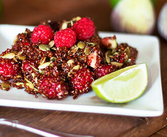 Red Quinoa Fruit Salad with Figs and Raspberries