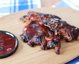 Slow Cooker Ribs with Blueberry BBQ Sauce