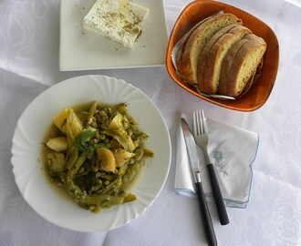 Κουκιά Φρέσκα Λεμονάτα, με Αγκινάρες, Πατάτες, και Αρακά