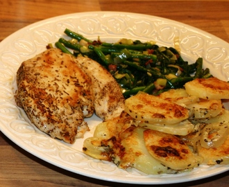 Kip rozemarijn met luxe aardappelgratin en groentesmoor (2 personen)