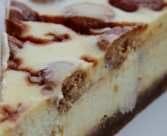Witte chocolade speculaas cheesecake met karamel