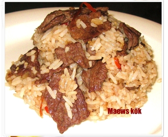 Stek ris med kött