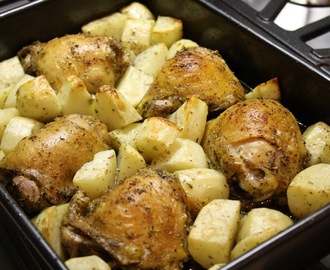Herbs de Provence Roasted Chicken Thighs and Potatoes