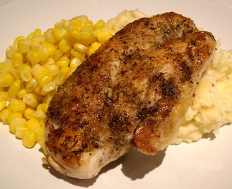 Easy Weeknight Meal: Sauteed Chicken Breasts with Cheesy Mashed Potatoes and Corn