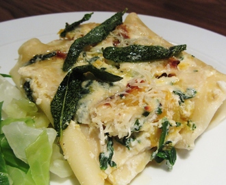 Butternut Squash and Spinach Stuffed Pasta with Sage Brown Butter