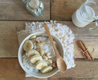 Kokos rijstpap met banaan