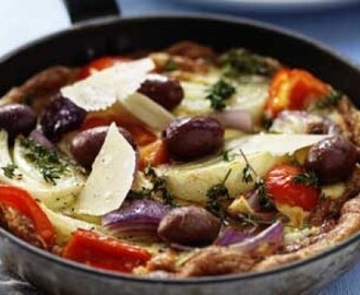 Bondomelett med oliver och parmesan