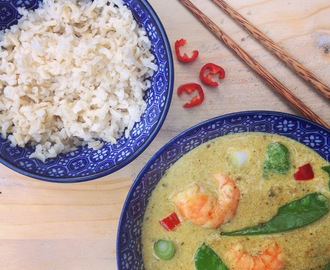 Thaise groene curry met garnalen