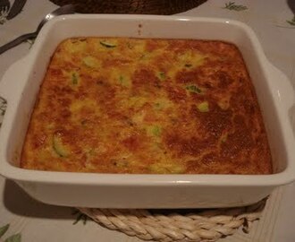 Torta/suflê de arroz com legumes e atum (sem glúten)