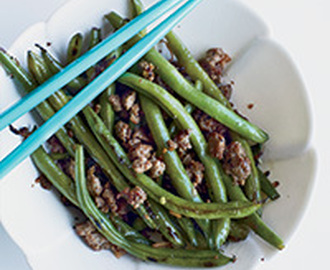 Chinese Long Beans with Minced Pork and Ginger