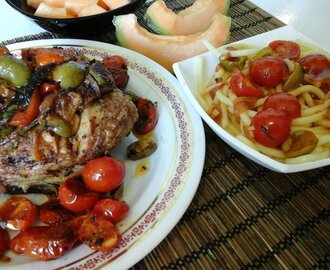 Mediterrán sült csirke olasz módra/tésztával…